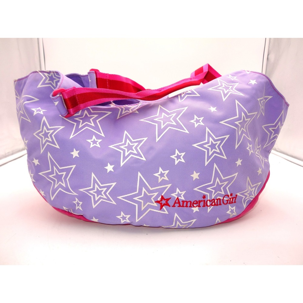 American Girl Doll Purple White Star Print Tote Bag 18 inch Doll Carrier